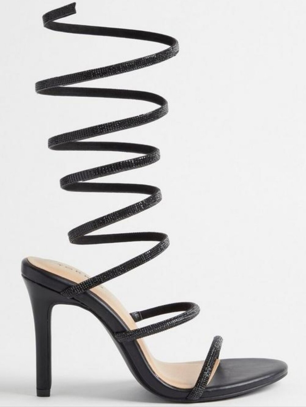 Torrid 8WW Black Spiral Wrap Stiletto Heel Sandal - New - Picture 3 of 8